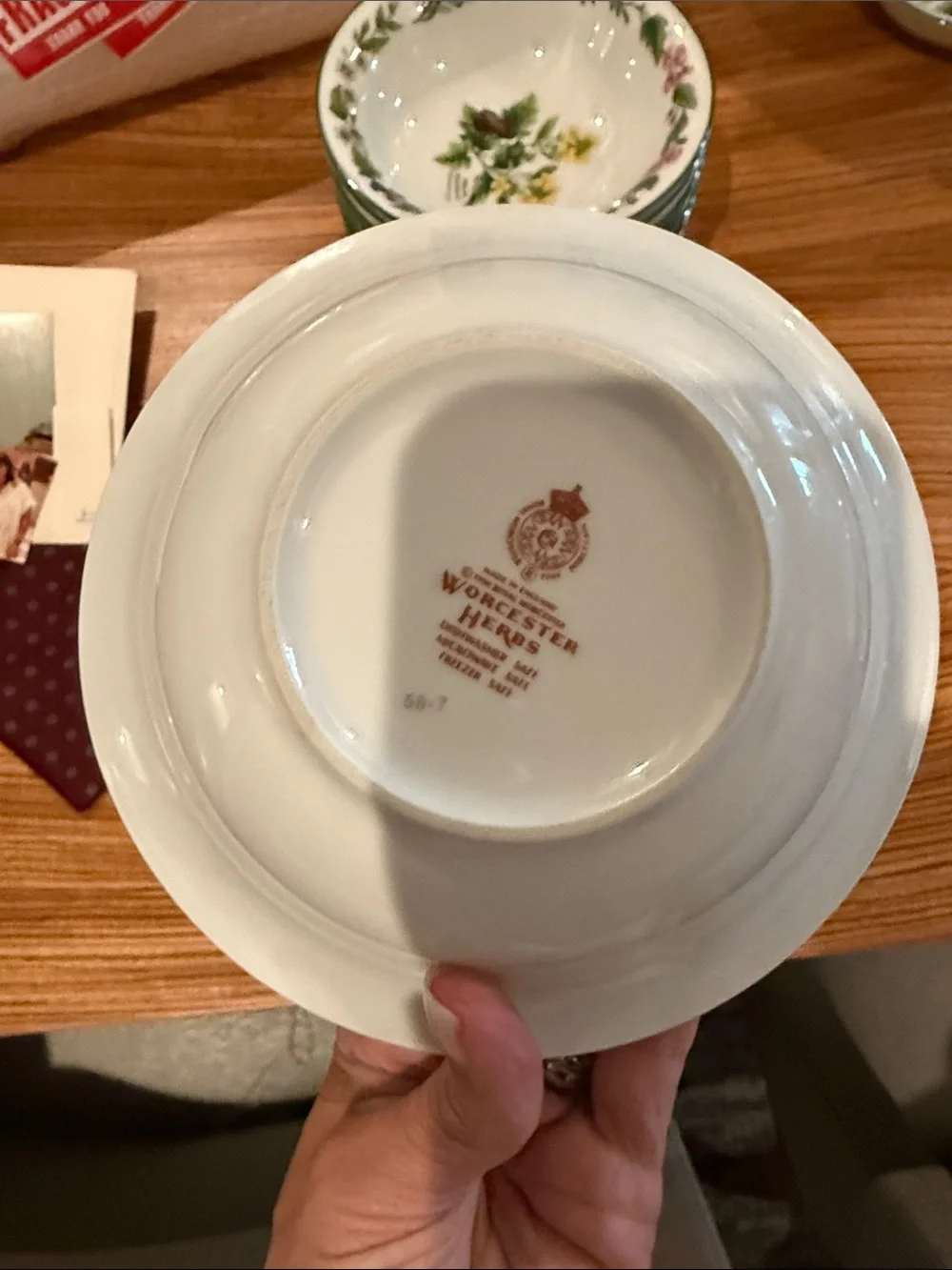 Worcester Royal Floral Botanical cereal Bowl - White with Green Trim